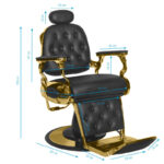 Gabbiano Barber Chair Grancesco black and gold 2