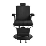 Gabbiano Levi barber chair with black frame black without stitching at the back - Image 2