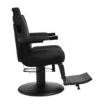 Gabbiano Levi barber chair with black frame black without stitching at the back - Image 4