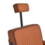 Gabbiano Levi barber chair with black frame brown without stitching at the back 5