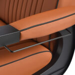 Gabbiano Levi barber chair with black frame brown without stitching at the back 6