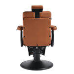 Gabbiano Levi barber chair with black frame brown without stitching at the back 1