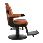 Gabbiano Levi barber chair with black frame brown without stitching at the back - Image 4