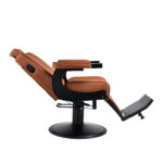 Gabbiano Levi barber chair with black frame brown without stitching at the back 2
