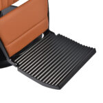 Gabbiano Levi barber chair with black frame brown without stitching at the back - Image 8