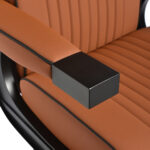 Gabbiano Levi barber chair with black frame brown without stitching at the back 4