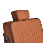 Gabbiano Levi barber chair with black frame brown without stitching at the back - Image 10