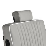 Gabbiano Levi barber chair with black frame gray without stitching at the back 5