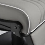 Gabbiano Levi barber chair with black frame gray without stitching at the back 7