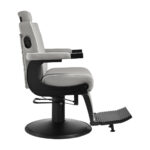 Gabbiano Levi barber chair with black frame gray without stitching at the back - Image 4