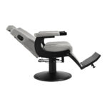 Gabbiano Levi barber chair with black frame gray without stitching at the back 2