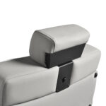 Gabbiano Levi barber chair with black frame gray without stitching at the back - Image 6