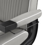 Gabbiano Levi barber chair with black frame gray without stitching at the back - Image 8