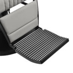 Gabbiano Levi barber chair with black frame gray without stitching at the back 4