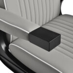 Gabbiano Levi barber chair with black frame gray without stitching at the back - Image 10