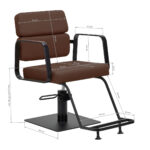 Gabbiano Porto hairdressing chair black chocolate - Image 8