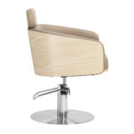 Gabbiano Wratislavia hairdressing chair beige chrome base - Image 4