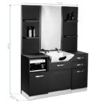 Gabbiano b085 barber console with wash basin black - Image 2