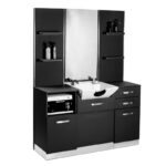 Gabbiano b085 barber console with wash basin black
