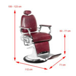 Gabbiano barber armchair moto style burgundy - Image 6
