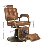 Gabbiano barber chair Boss Old Leather light brown - Image 8