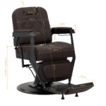 Gabbiano barber chair Bruno with black frame Brown 9