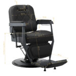 Gabbiano barber chair Bruno with graphite frame Black - Image 18