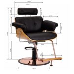 Gabbiano barber chair florence with an adjustable black headrest - Image 12