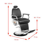 Gabbiano black moto style barber chair 3