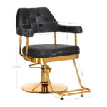 Gabbiano hairdressing chair Granda gold black - Image 8