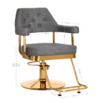 Gabbiano hairdressing chair Granda gold grey - Image 8