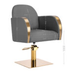 Gabbiano hairdressing chair Malaga gold grey - Image 8