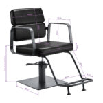 Gabbiano hairdressing chair Porto gray black 4