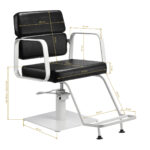 Gabbiano hairdressing chair Porto white black 4