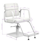 Gabbiano hairdressing chair Porto white white - Image 8
