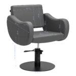 Gabbiano hairdressing chair Sewilla Gray black base 4