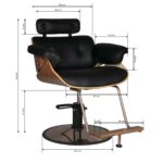 Gabbiano hairdressing chair florence black walnut 2