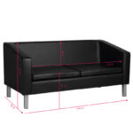Gabbiano sofa for waiting room bm18003 black 1