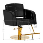 Hairdressing chair Gabbiano Turyn black gold - Image 8