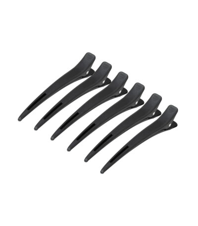 Hairdressing clamps carbon e-15 6 pcs 11.5 cm black