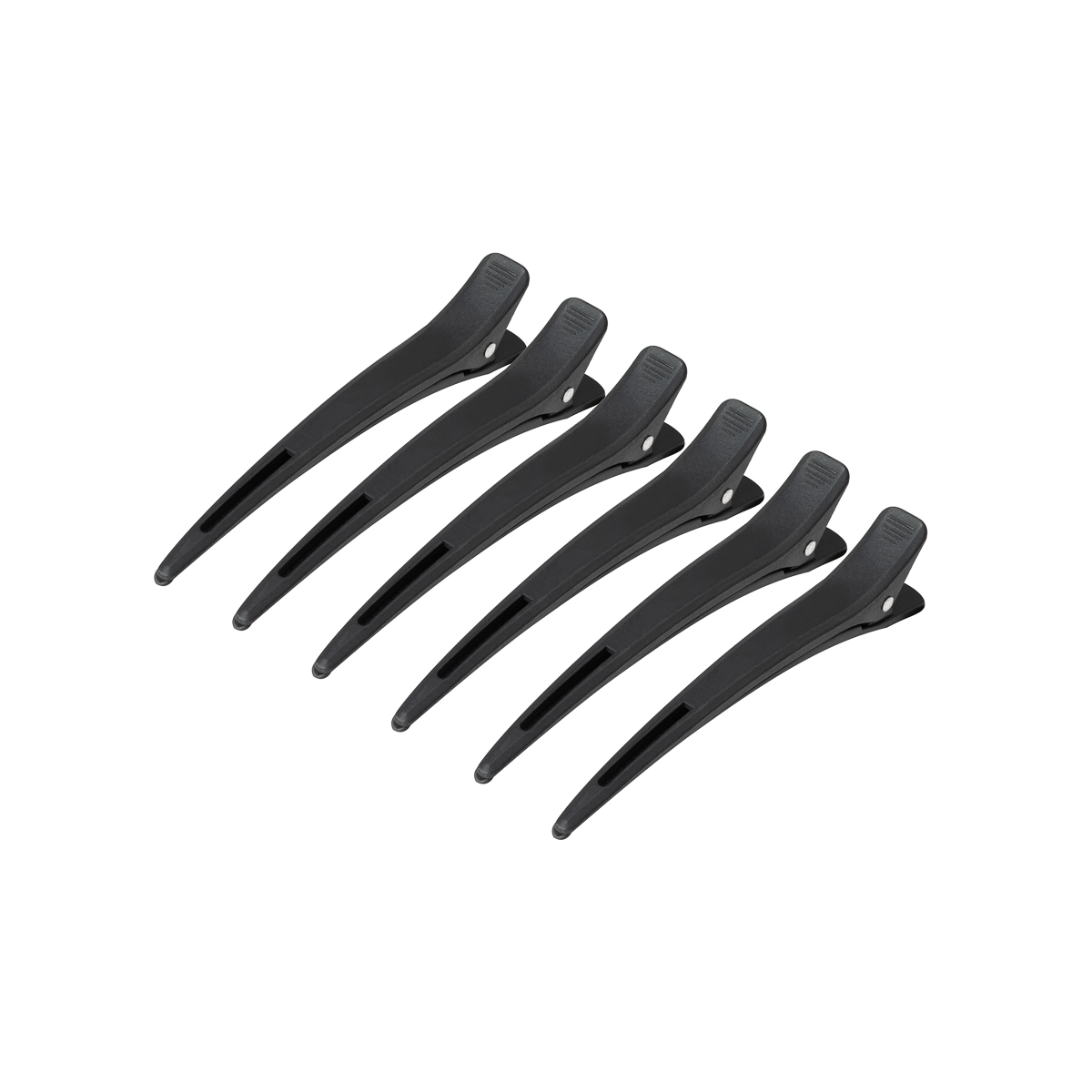 Hairdressing clamps carbon e-15 6 pcs 11.5 cm black Hairdressing clamps carbon e-15 6 pcs 11.5 cm black