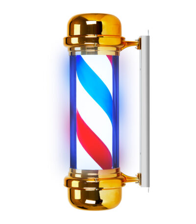 Illuminated plafond barber shop BB-02 gold large