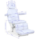 Kate electric podiatry chair, 4 actuators, cool white - Image 12