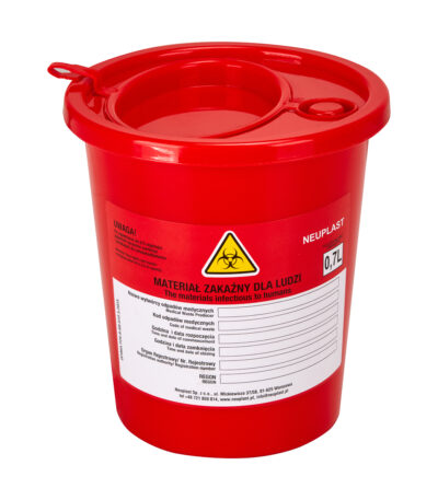 MEDICAL WASTE CONTAINER 0.7 L RED