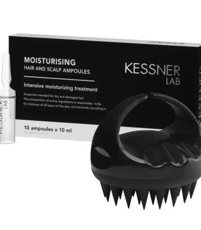 Premium Head Massage Brush and Ampoules Set Kessner Lab Moisturizing
