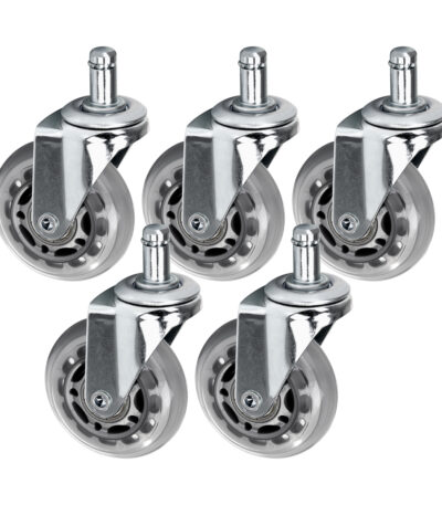 Roll Speed silver press-on stool wheel set of 5 pieces