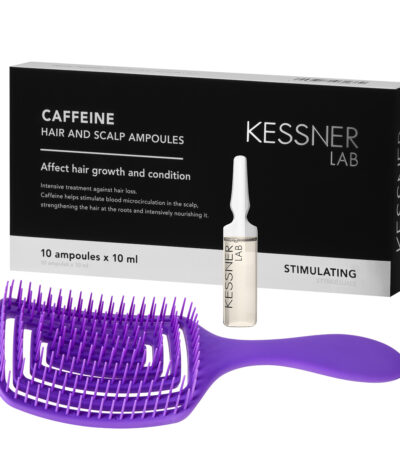 Set Flexible Hair Brush O-327 purple and Kessner Lab Caffeine Ampoules