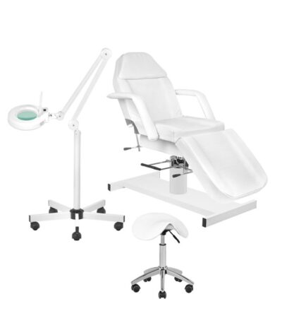 Set of armchair 210 + led magnifier lamp S5 + stool 302