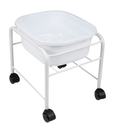 Simple pedicure tray with white wheels