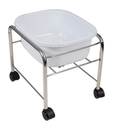 Straight pedicure tray with chrome wheels